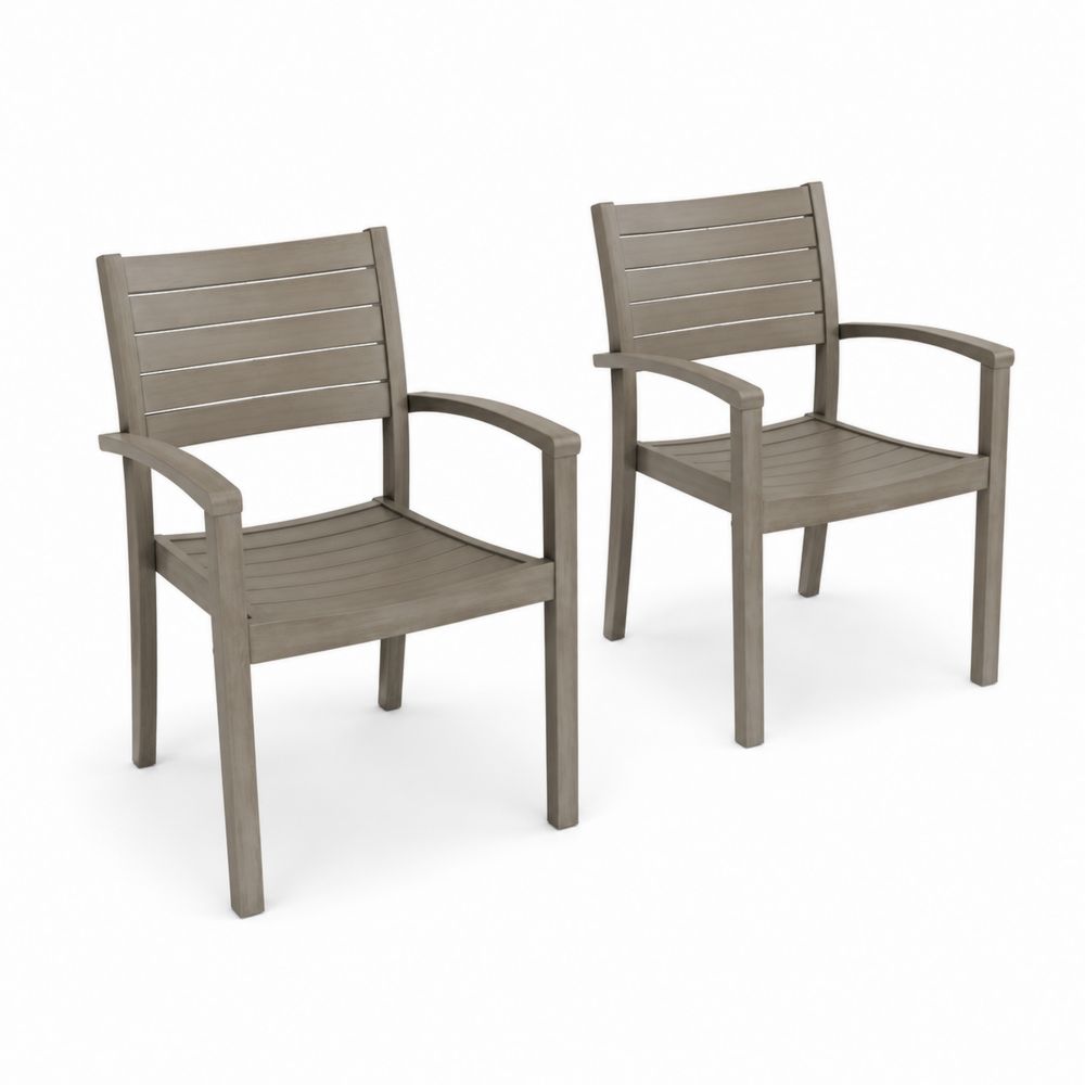 Conjunto de sillas de aluminio gris para exterior