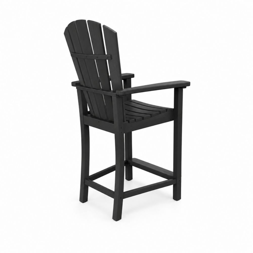 Taburete de barra de madera negro para exterior