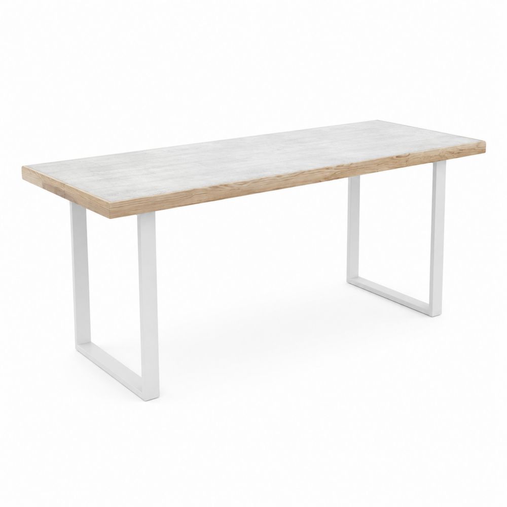 Mesa rectangular de madera y acero 140x60x75 cm