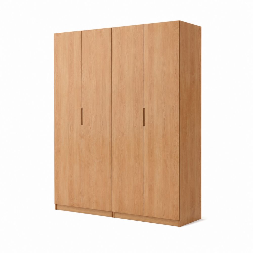 Armario de Madera con 4 Puertas de Roble