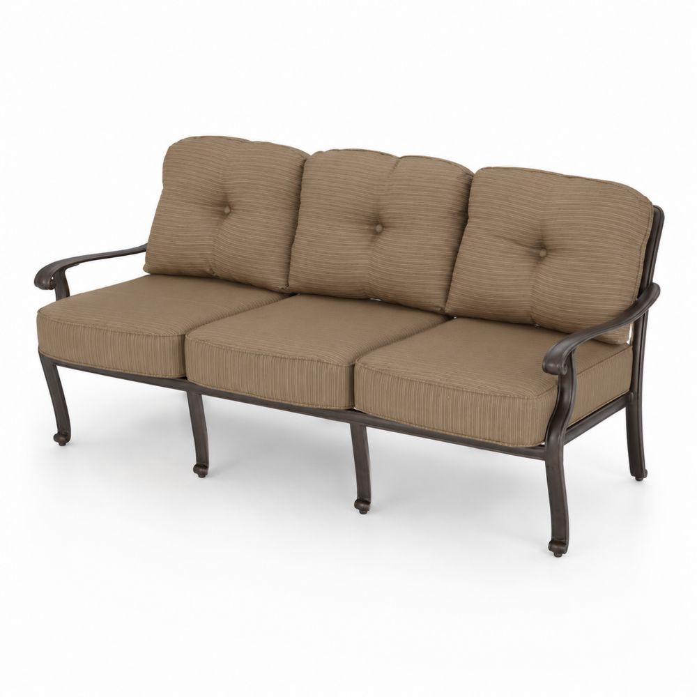 Sofá de Aluminio para Exterior con Cojines de Tela Beige
