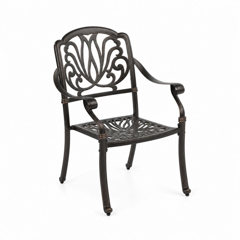 Silla de metal con diseño decorativo 55x60x92 cm Negro