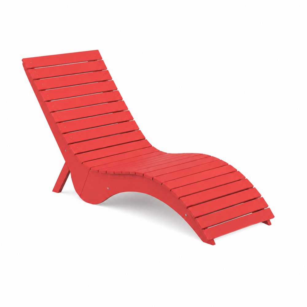 Tumbona de madera roja curva 180 cm