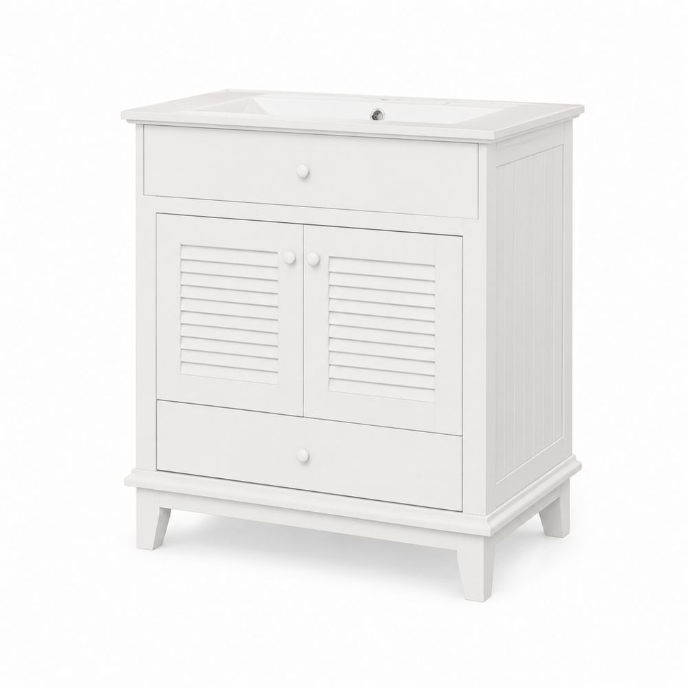 Armario de baño con lavabo Blanco MDF
