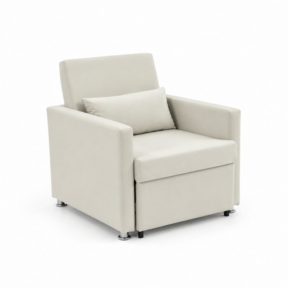 Sillón de Polipiel Beige con Cojín