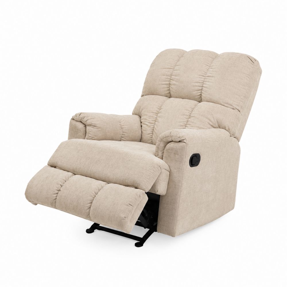 Sillón Reclinable en Tela Beige con Mecanismo Manual