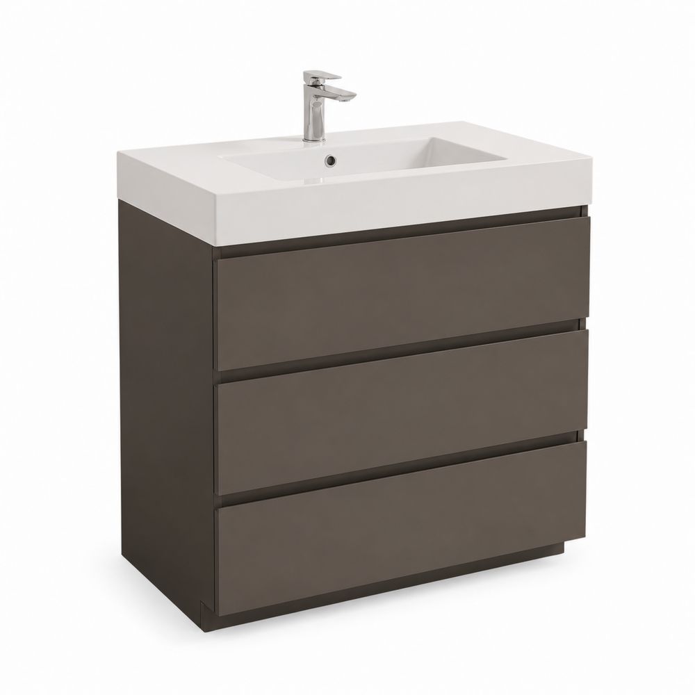 Meuble lavabo en bois avec vasque en céramique