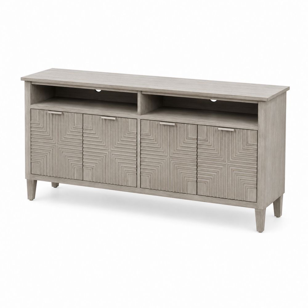 Meuble TV bois MDF avec portes et étagères