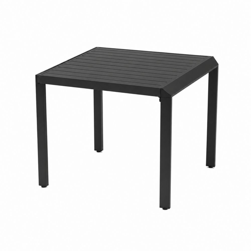 Table carrée en métal noire 70x70 cm
