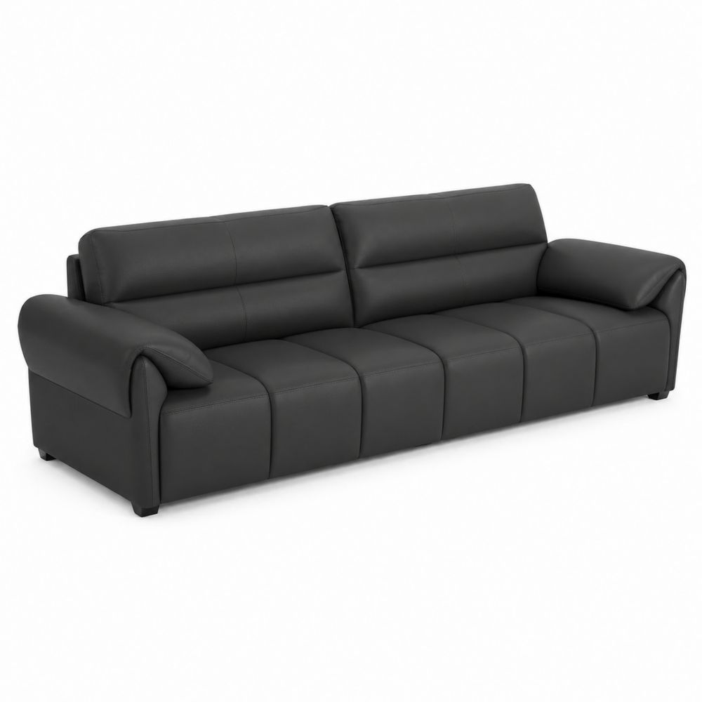 Canapé 3 places en cuir noir