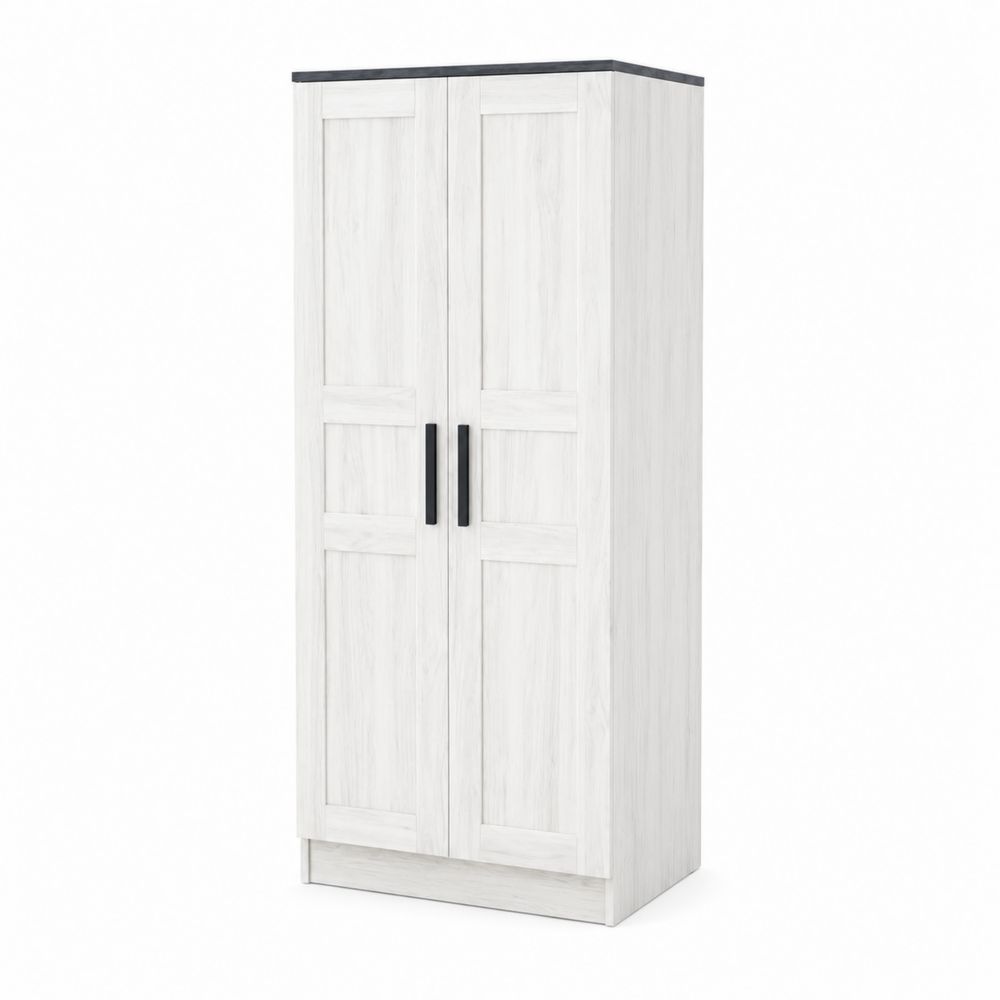 Armario de madera aglomerada con puertas dobles Blanco