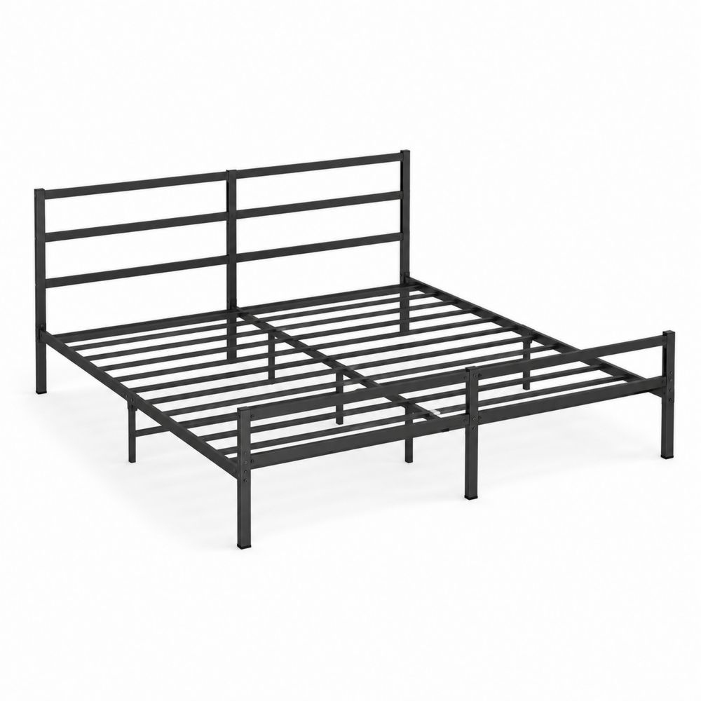 Estructura de cama de metal negro 200x150 cm
