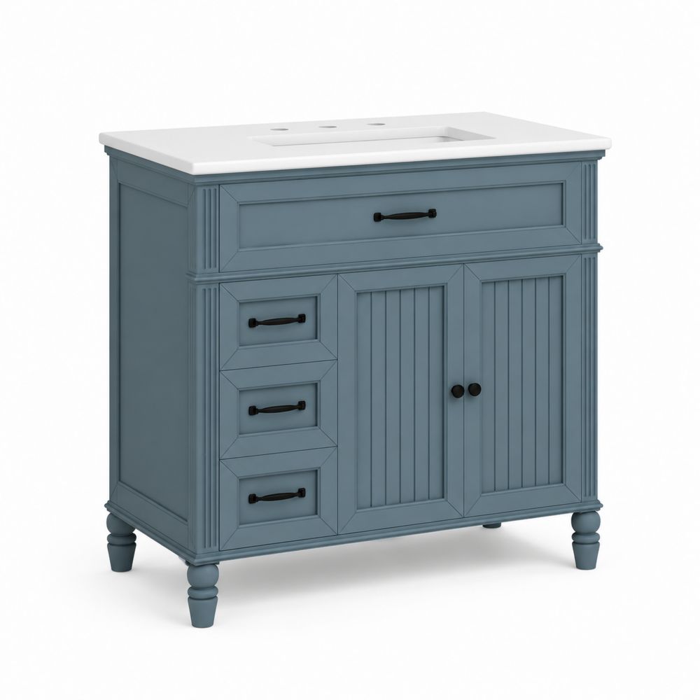 Mueble de Lavabo de Madera MDF con Encimera de Cerámica