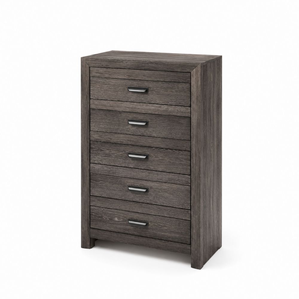 Cajonera de Madera con 5 Cajones Gris 90x45x120 cm