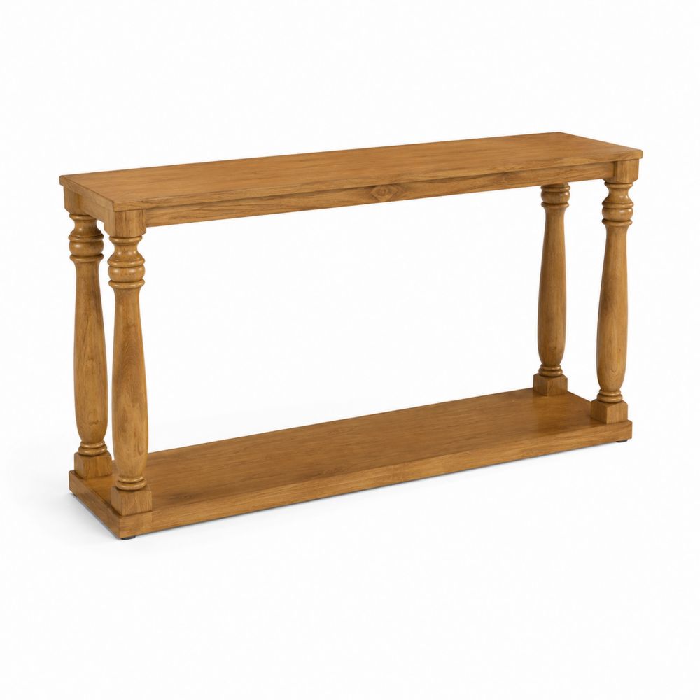 Mesa de entrada de madera de teca Marrón 120x30x75 cm