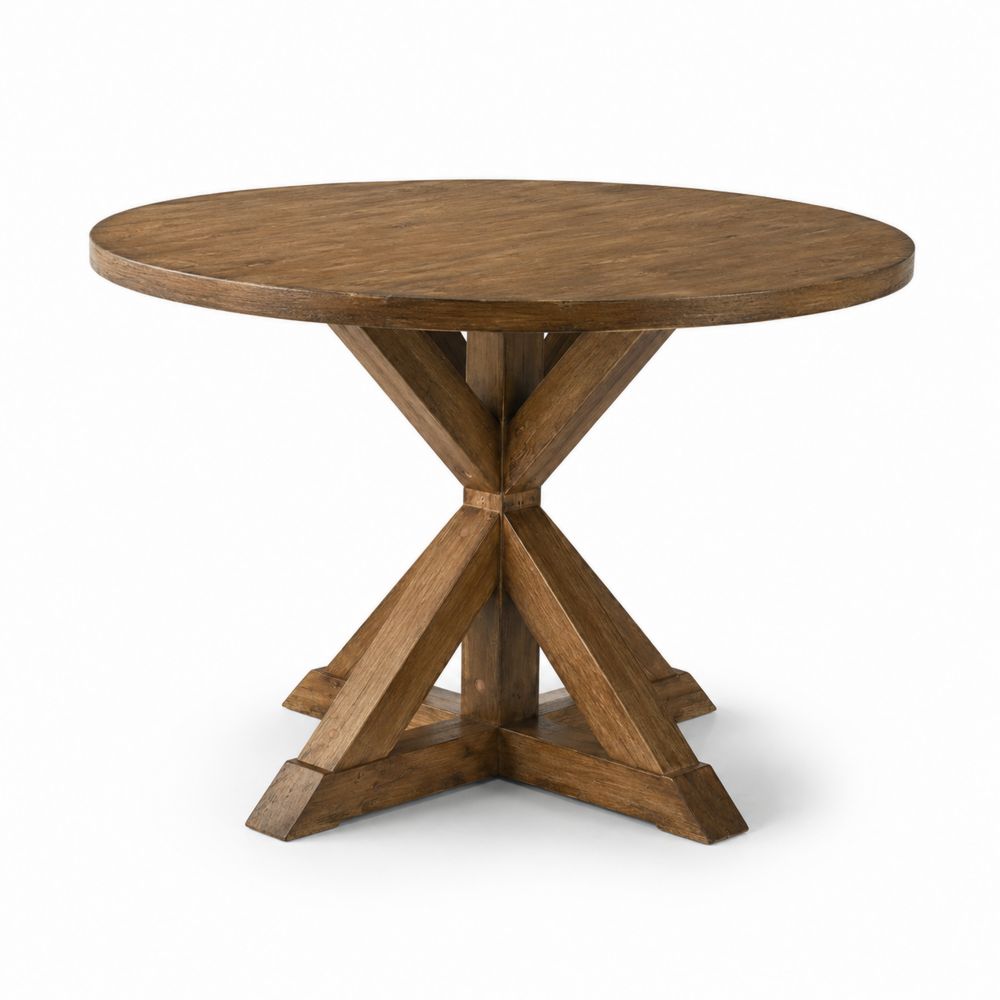 Mesa de comedor redonda de roble 120 cm