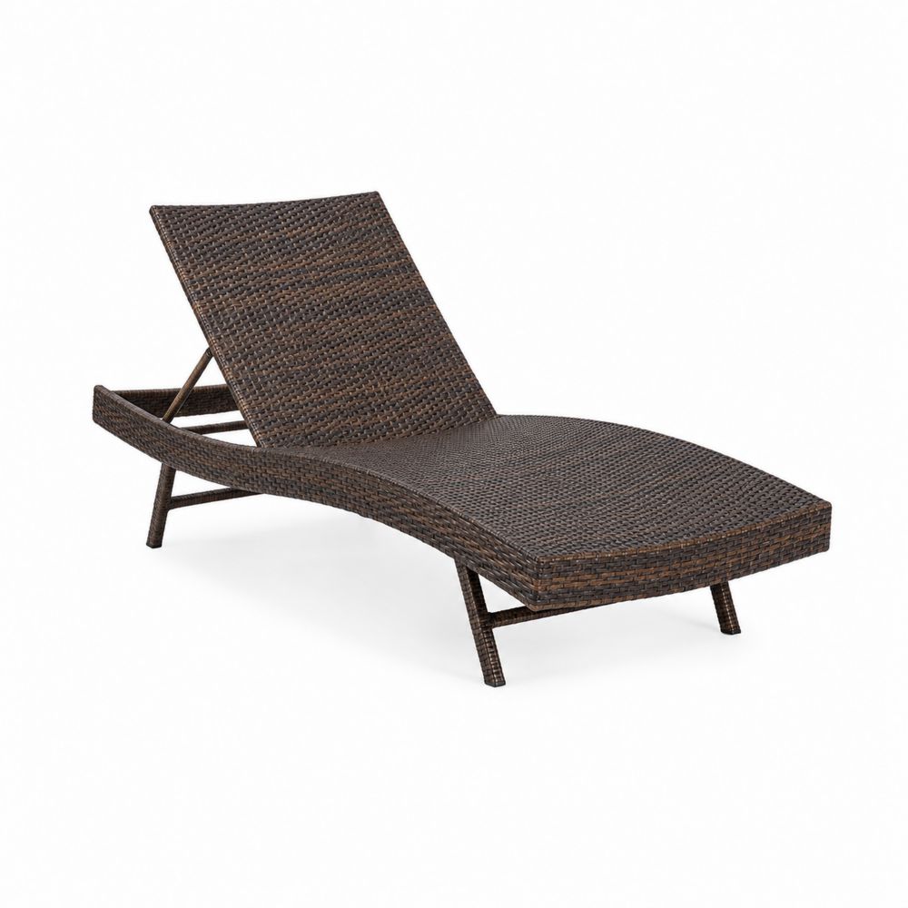 Tumbona de Ratán Sintético Marrón para Exterior