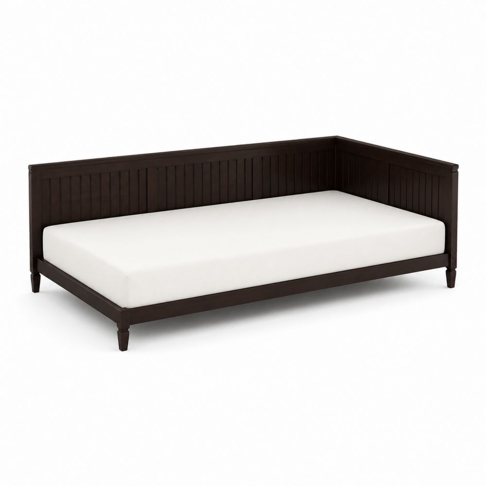 Diván de madera con colchón de espuma poliuretano Chocolate/Blanco