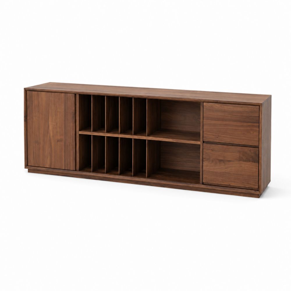 Aparador de Madera de Nogal con Estantes 180x45x70 cm