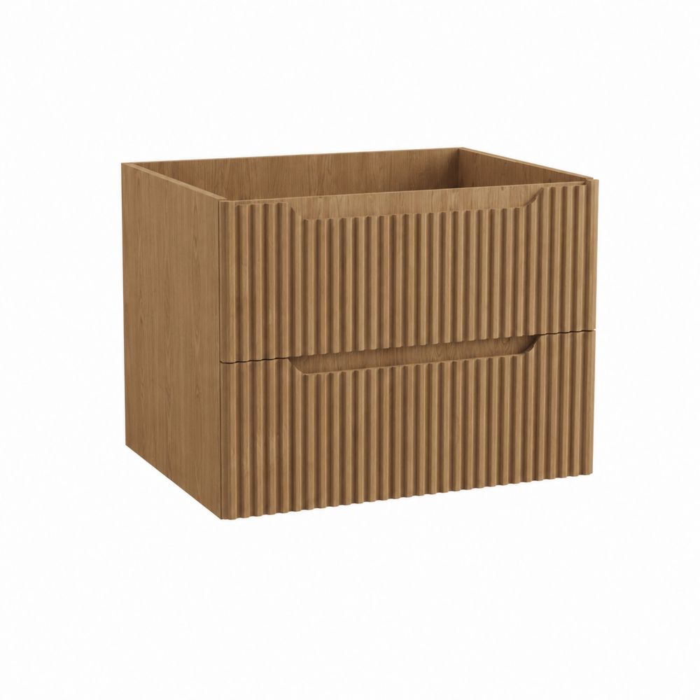 Mueble bajo lavabo de madera de roble con dos cajones 60x45x50 cm Natural