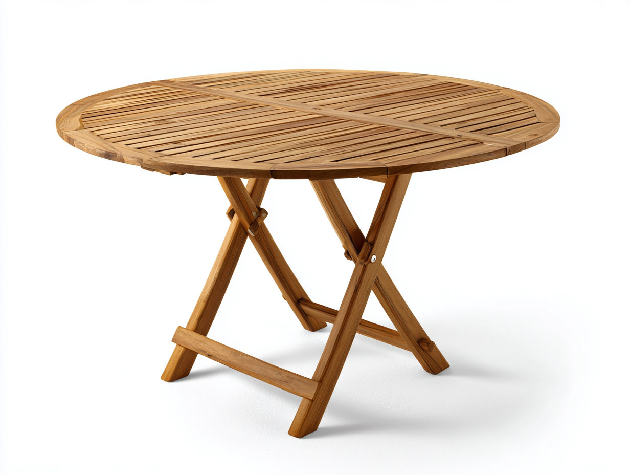 Gartentisch aus Holz 120x120x75 cm - Naturholz - für Terrasse und Garten - klappbares Design-Lamoohaven