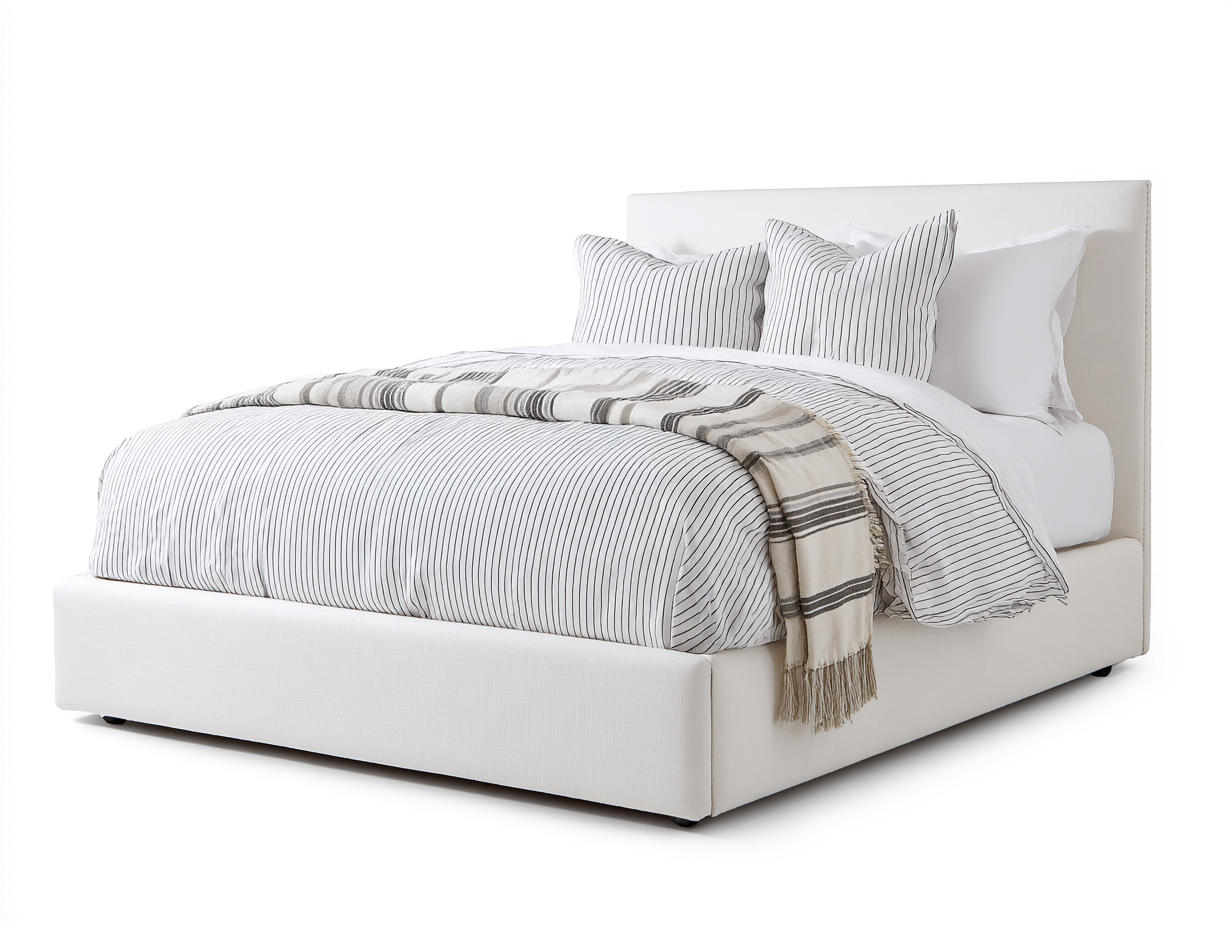 Doppelbett Stoff 210x160x110 cm Weiß Modernes Design-Lamoohaven