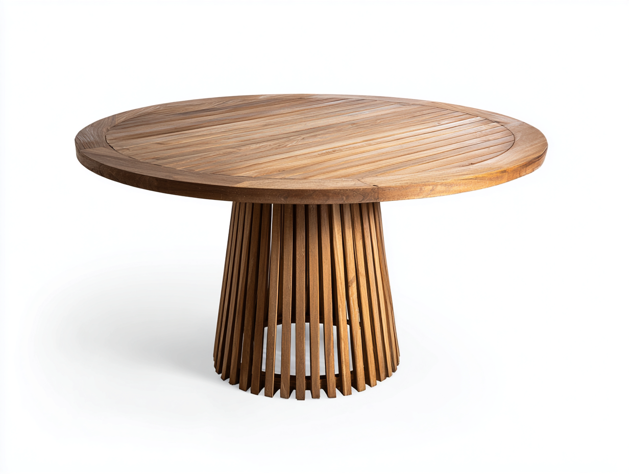 Gartentisch aus Holz 120x120x75 cm - Braun - Rund - Modernes Design-Lamoohaven