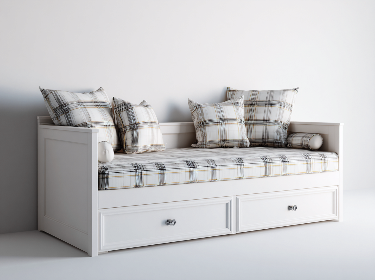 Schlafsofa Holzwerkstoff 205x90x85 cm Weiß Modernes Design mit Stauraum-Salinstudio