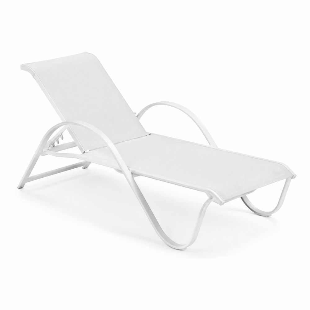 Chaise longue aluminium blanc