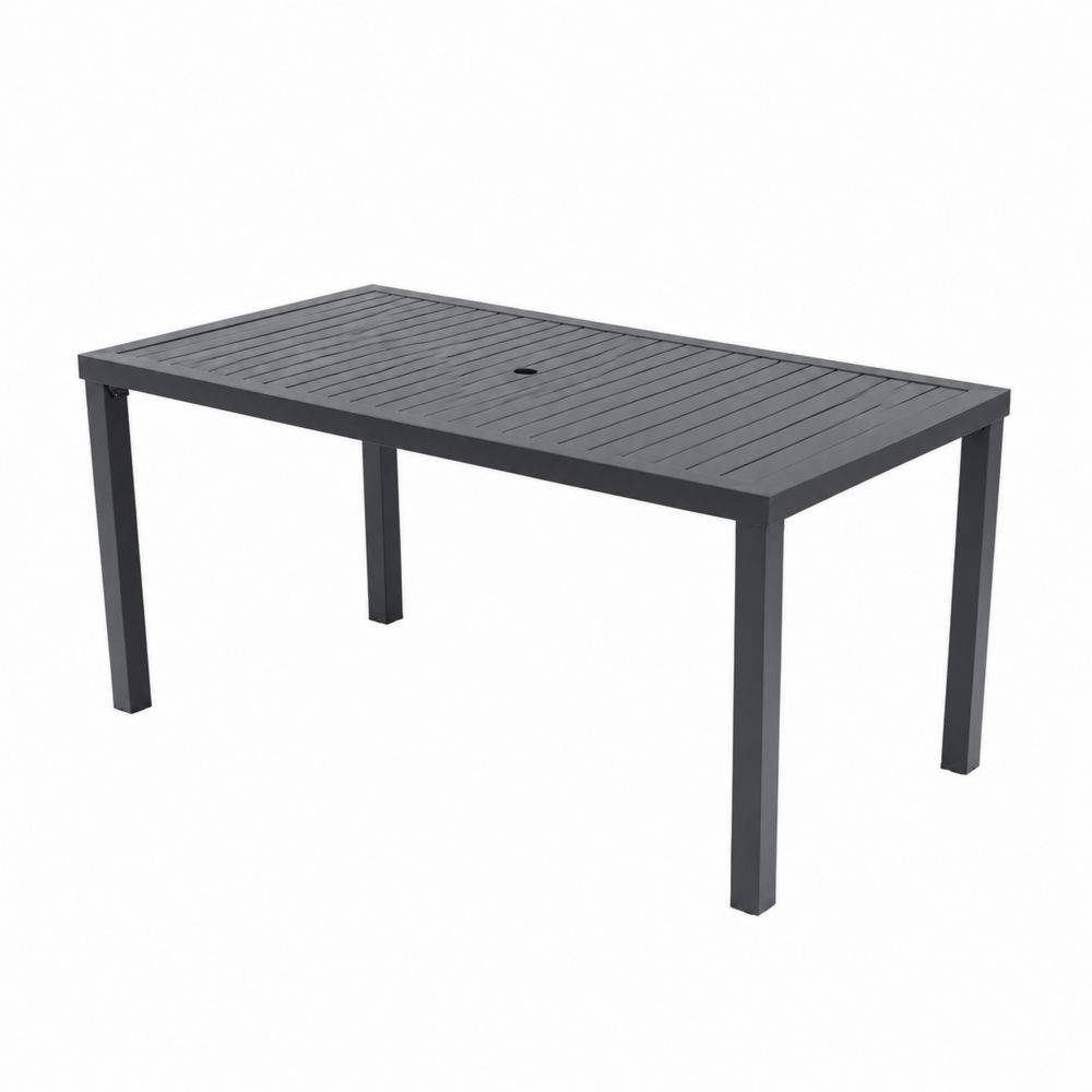 Table de jardin en métal 150x90x75 cm Gris Foncé