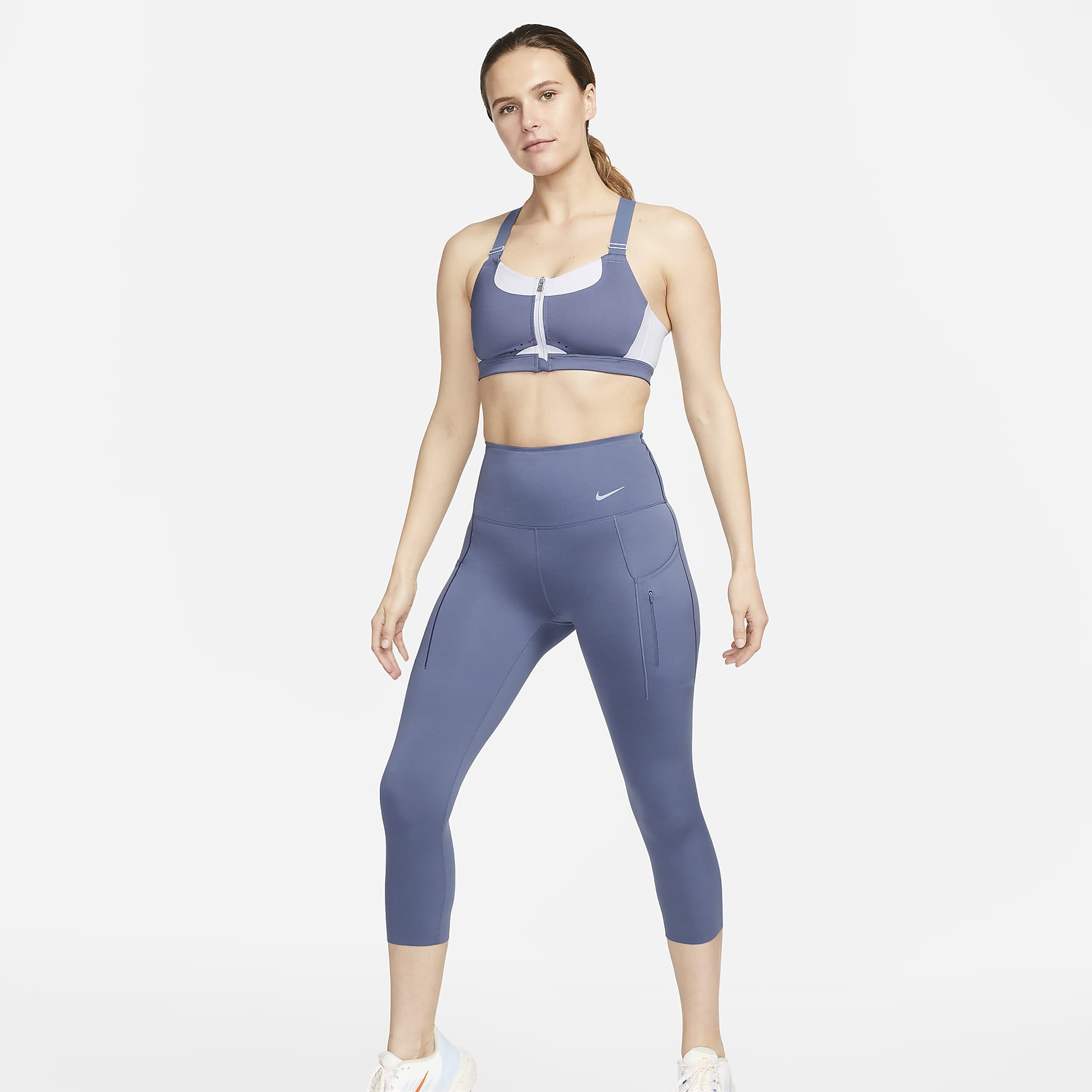 Go - Women's Firm-Support High-Waisted Cropped Leggings with Pockets