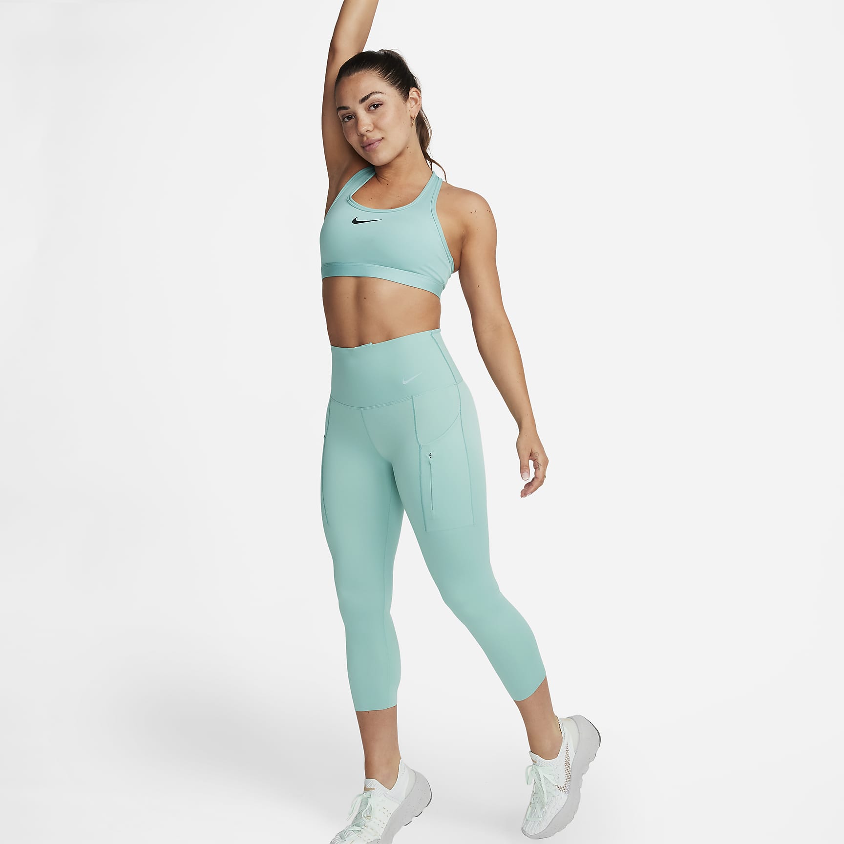 Go - Women's Firm-Support High-Waisted Cropped Leggings with Pockets