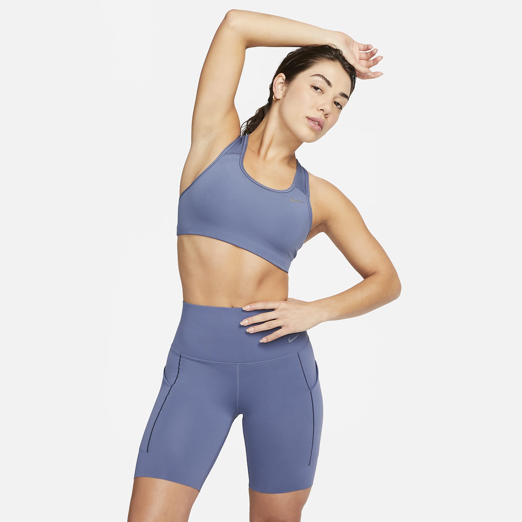 Universa - Women's Medium-Support High-Waisted 8" Biker Shorts with Pockets