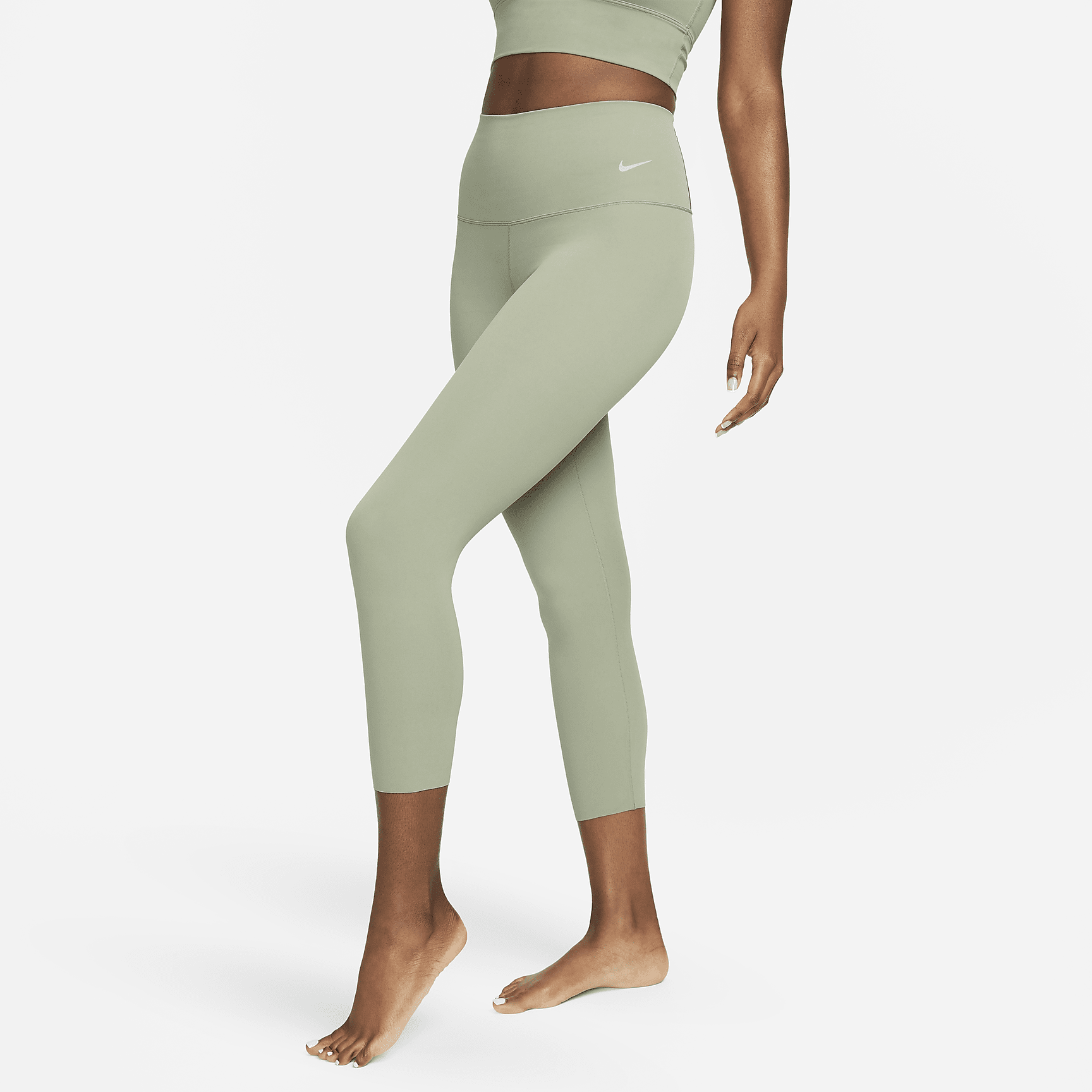 Zenvy - Women's Gentle-Support High-Waisted Cropped Leggings