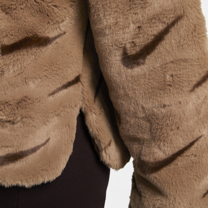 Sportswear Plush - Women's Printed Faux Fur Jacket