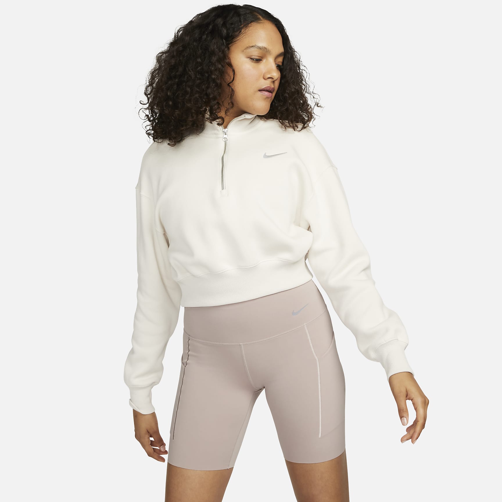 Universa - Women's Medium-Support High-Waisted 8" Biker Shorts with Pockets