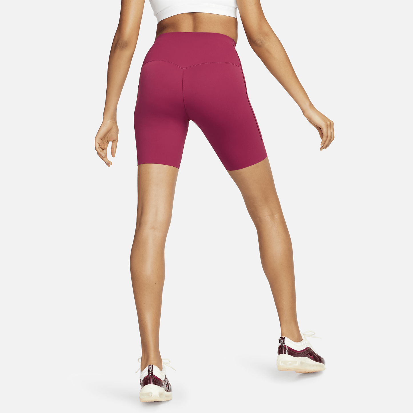 Universa - Women's Medium-Support High-Waisted 8" Biker Shorts with Pockets