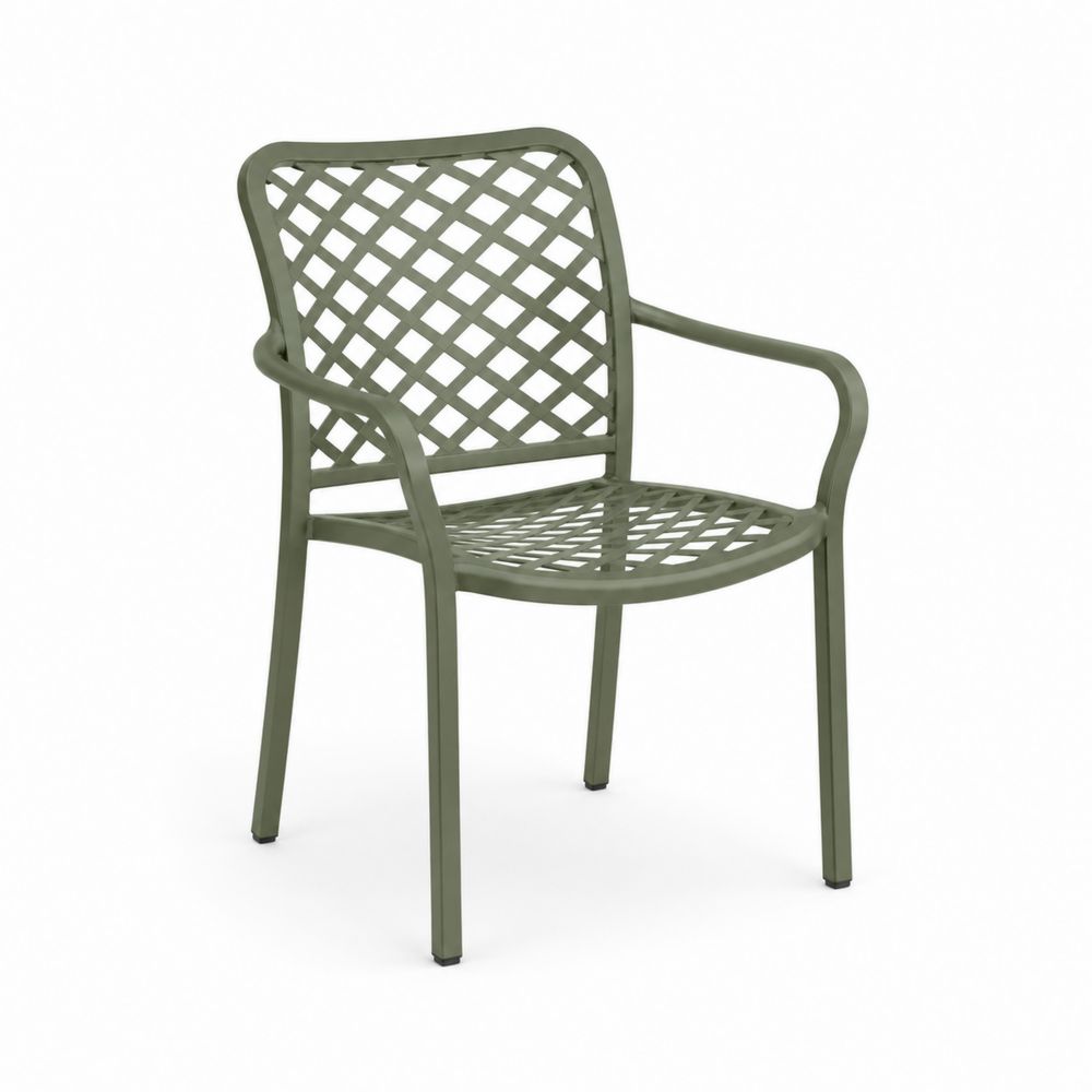 Chaise de patio en métal vert
