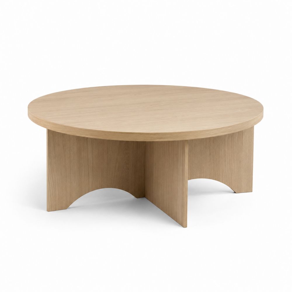 Table basse ronde en bois Chêne diamètre 100 cm