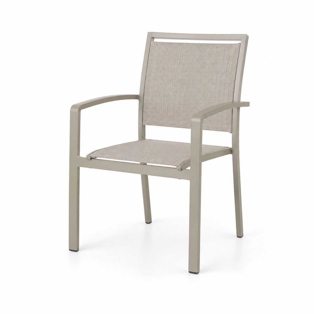 Chaise d'extérieur en aluminium avec textilène beige