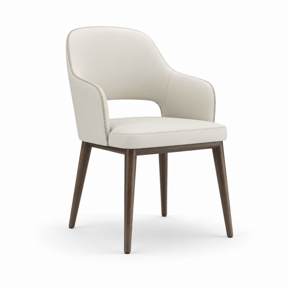 Chaise en cuir synthétique avec pieds en chêne