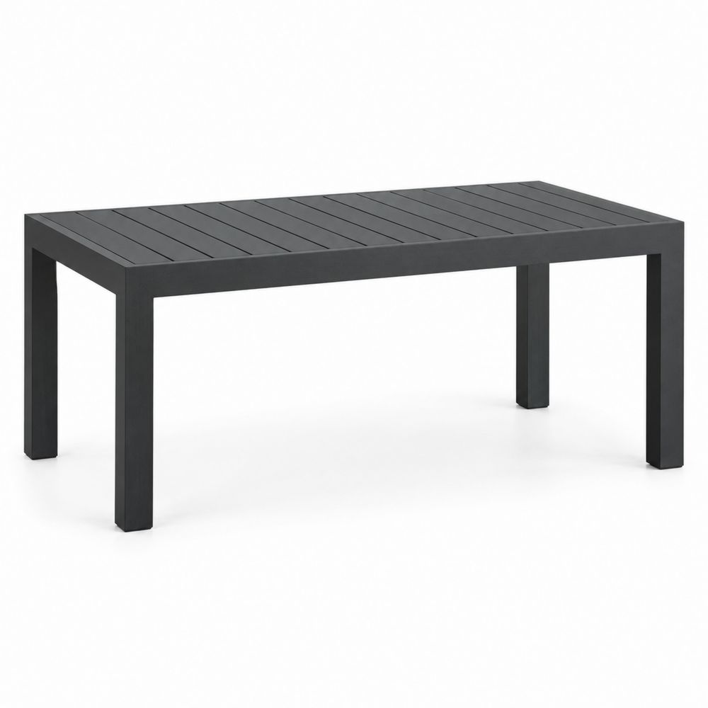 Table rectangulaire d'extérieur en aluminium Noir 160x90 cm