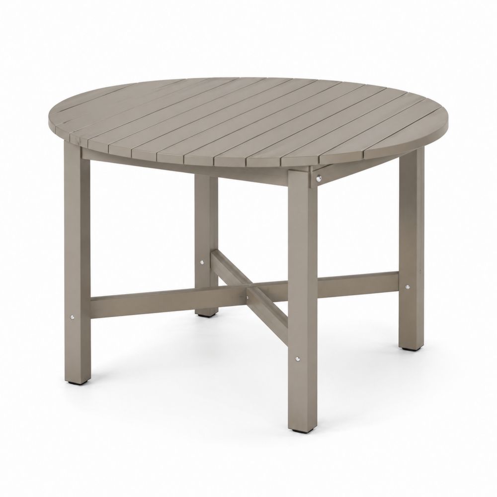 Table ronde en métal pour extérieur Gris