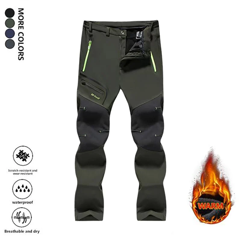 Men's Straight-Leg Carpenter Pants - Fleece-Lined, Waterproof & Scratch-Resistant Work Trousers with Zippered Pockets No Belt Included---Buy 2 Get 10% Off & Free Shipping!