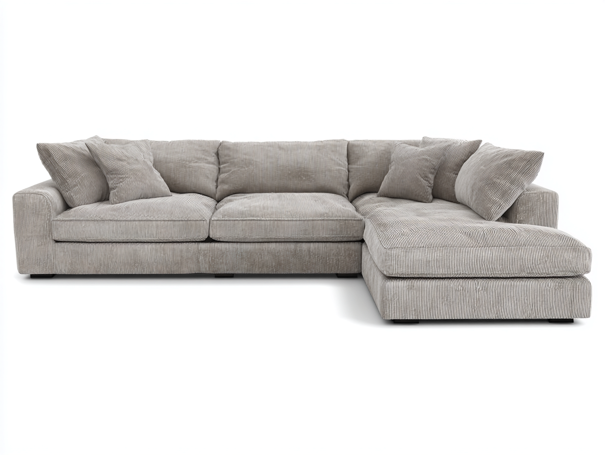 Sofás de esquina sofá de esquina tela 280x170x85 cm - gris claro - diseño moderno-Doroiadwell