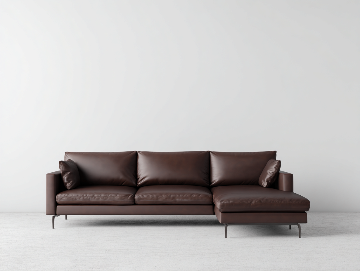 Sofás de esquina sofá de esquina cuero sintético 260x160x85 cm - marrón - diseño moderno-Doroiadwell