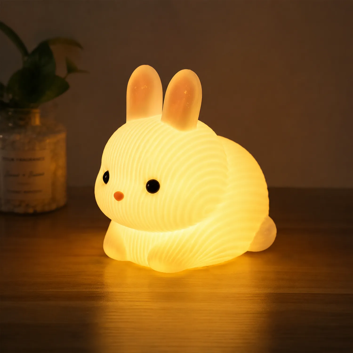 Lampada Notturna Coniglio LED Luce Calda Ricaricabile USB