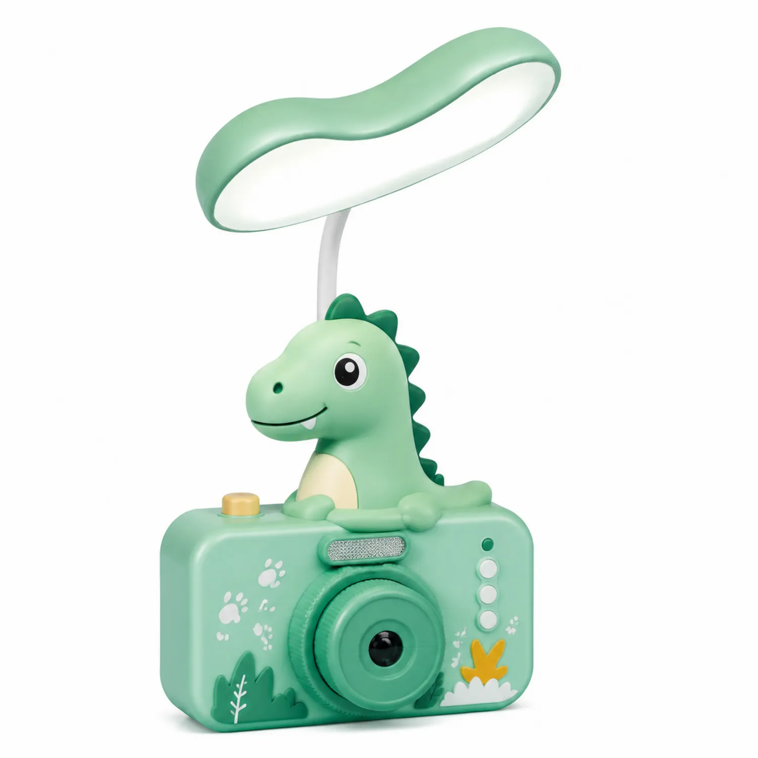 Lampada da Tavolo per Bambini a Forma di Dinosauro Verde