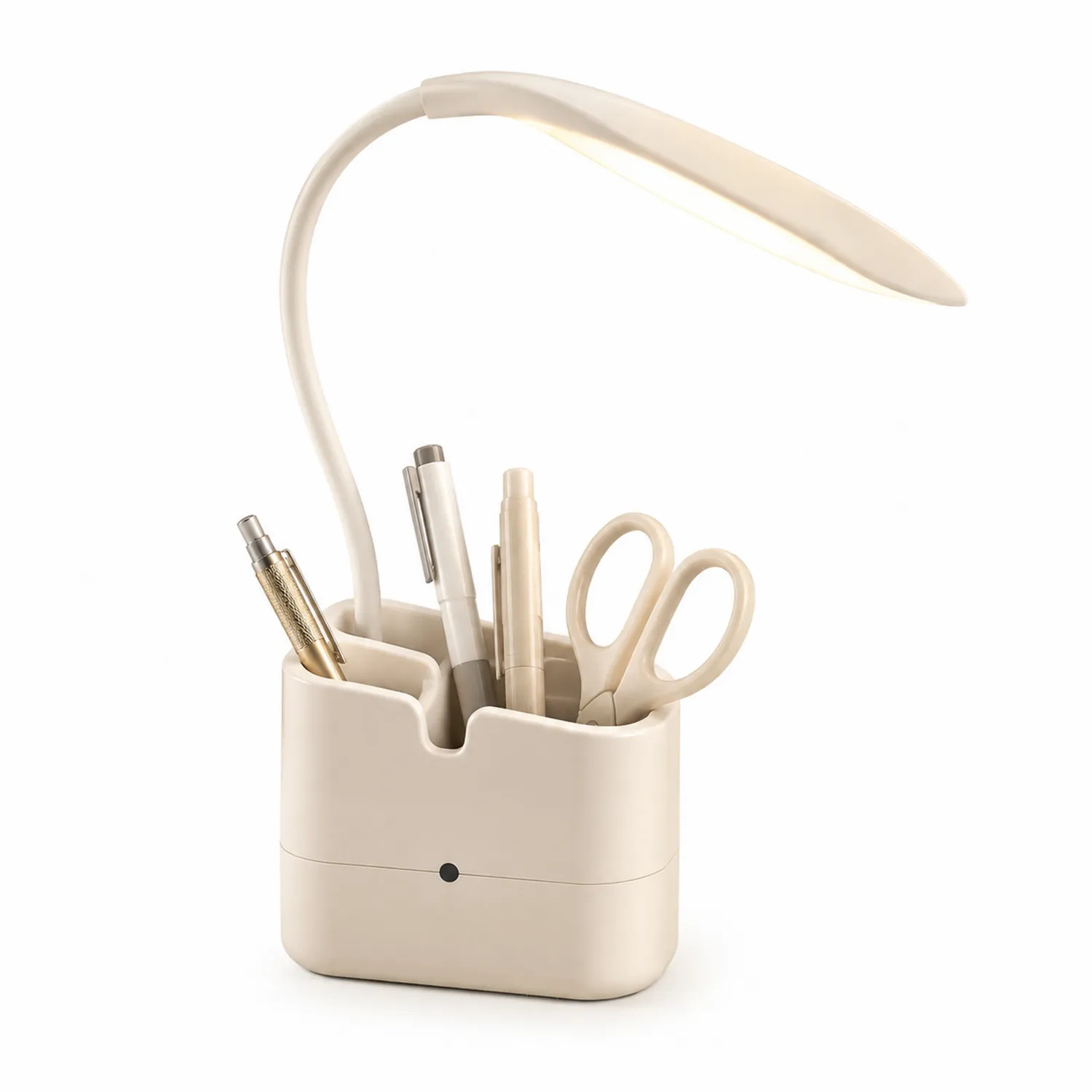 Lampada da Scrivania con Portapenne LED Regolabile Crema
