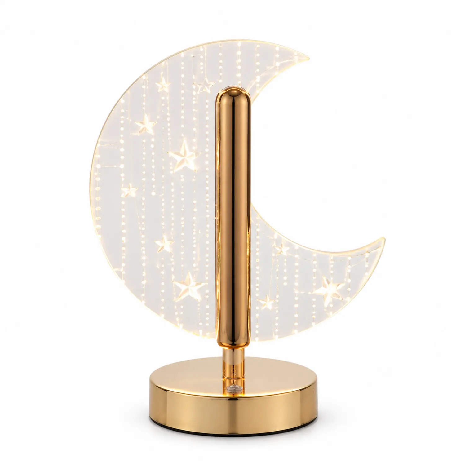 Lampada da Tavolo LED Decorativa a Mezzaluna Oro